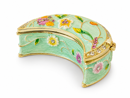 Mint Half Moon Trinket Box