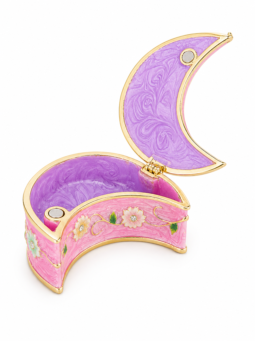 Pink Half Moon Trinket Box