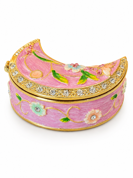 Pink Half Moon Trinket Box